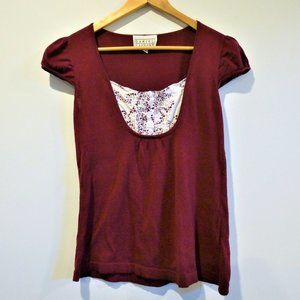 Vintage Y2K Daniel Laurent maroon cap sleeve top